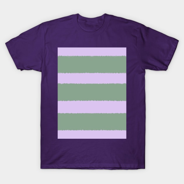 Wide Purple and Green Stripes T-Shirt by OneThreeSix